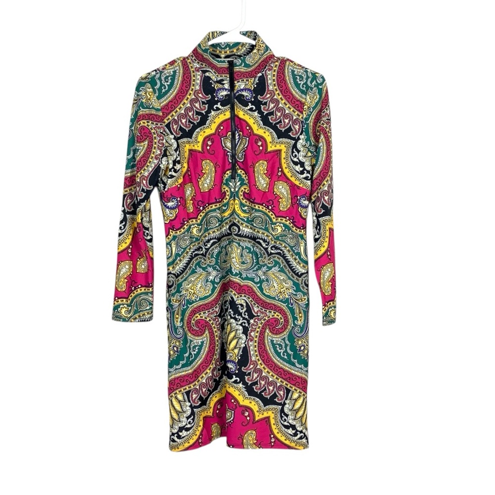 Jude connally long sleeve paisley print dress resortwear cruise vacation